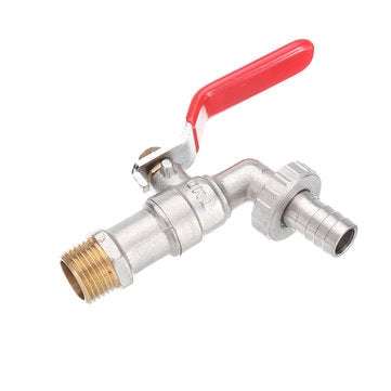 TMOK 1/2`` Lever Brass Single Cold Tap Washing Machine Faucet Adapter w/ Nozzle Male Thread for Gard
