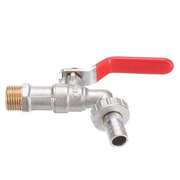 TMOK 1/2`` Lever Brass Single Cold Tap Washing Machine Faucet Adapter w/ Nozzle Male Thread for Gard