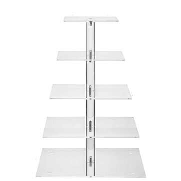 5 Tiers Cake Stand Acrylic Cake Display Stand Transparent Tray Cupcake Holder Wedding Birthday Cake