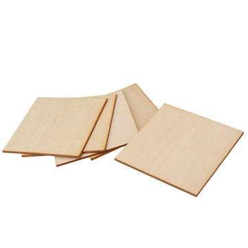 5Pcs 10x10cm Basswood DIY Wood Sheet Unfinished Unpainted Building Model Laser Engraving Blank Sheet