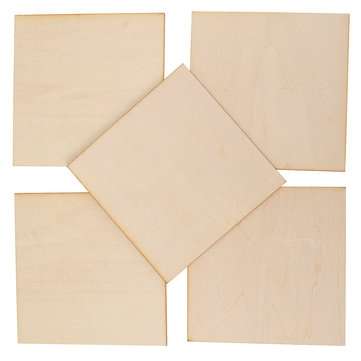 5Pcs 10x10cm Basswood DIY Wood Sheet Unfinished Unpainted Building Model Laser Engraving Blank Sheet