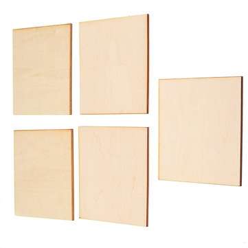 5Pcs 10x10cm Basswood DIY Wood Sheet Unfinished Unpainted Building Model Laser Engraving Blank Sheet