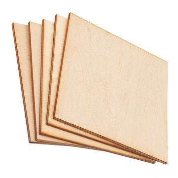 5Pcs 10x10cm Basswood DIY Wood Sheet Unfinished Unpainted Building Model Laser Engraving Blank Sheet