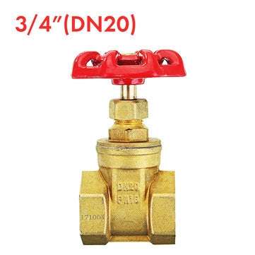 TMOK 1/2" 3/4" 1" Brass Manual Gate Valves G Female Thread Water Flow Valve (SIZE: 3/4INCH)