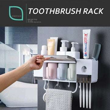Toothbrush Holder Wall Mount Sucker Bathroom Suction Cup Set Rack Stick Firmly