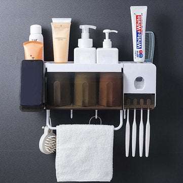 Toothbrush Holder Wall Mount Sucker Bathroom Suction Cup Set Rack Stick Firmly
