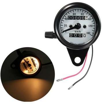 Universal RPM Motorcycle Mileage Meter Speedometer Gauge  (COLOR.: WHITE)