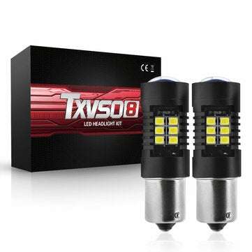 TXVSO8 1156 BA15S P21W 21SMD Car LED Light Bulb 5W Super Bright 6000K White Reverse Turn Signal Lamp