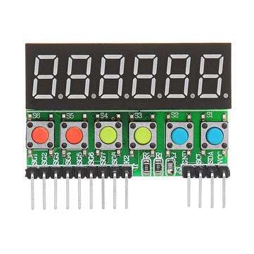 TM1637 6-Bits Tube LED Display Key Scan Module DC 3.3V To 5V Digital IIC Interface Six In One 0.36 I