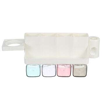 Toothpaste Holders Toothbrush Rack Wall-Mounted Space-Saving Toothbrush Toothpaste... (COLOR: WHITE)