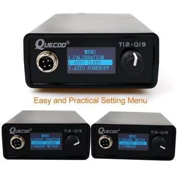 T12-Q19 Digital Soldering Station Electronic Soldering Iron OLED 1.3inch AC/DC Power with M8 Metal H