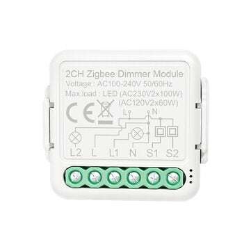Tuya Zigbee3.0 2CH Dimmer Smart Switch Module Controller 2 Way Remote Control Smart Light Switch Rel