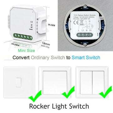 Tuya ZB 1 Way Smart Switch On-off Device APP Mobile Phone Voice Control Modification Module