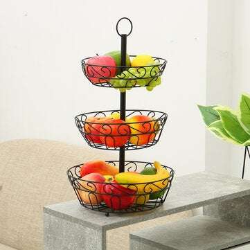 Three-layer Fruit Basket Holder Large Capacity Fruit Basket Bowl Durable Cake Snacks Storage Stand