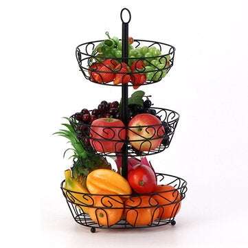 Three-layer Fruit Basket Holder Large Capacity Fruit Basket Bowl Durable Cake Snacks Storage Stand