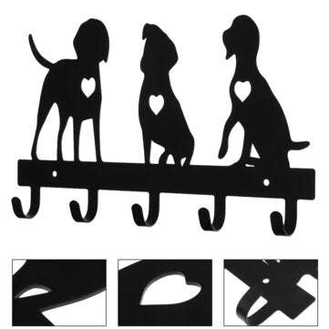 Three Dogs Type Key Hooks Unique Decor Wall Hook Wall Decor Wood Coat Hooks Key Holder