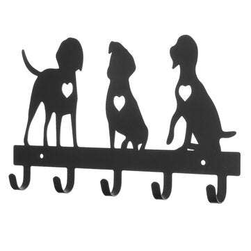 Three Dogs Type Key Hooks Unique Decor Wall Hook Wall Decor Wood Coat Hooks Key Holder