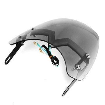 Universal LED Front Fairing Windshield Motorcycle Windscreen Fitting 5"-7" Round Headlight