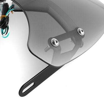 Universal LED Front Fairing Windshield Motorcycle Windscreen Fitting 5"-7" Round Headlight