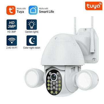 Tuya S2-Q08 HD 1080P WiFi IP Camera 3MP 2.4G  IP66 Waterproof Full Color Night Vis... (PLUG: EUPLUG)