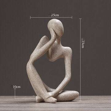 Thinking Thinker Resin Statue Sculpture Ornament Abstract People Home Decor (TYPE: TYPEC)
