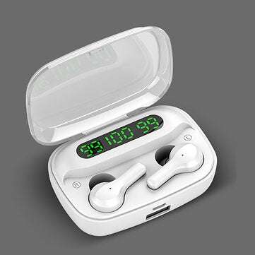 TWS Wireless bluetooth 5.0 Earphone LED Display 4500mAh Power Bank Touch Control 9... (COLOR: WHITE)