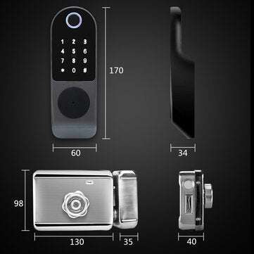 Tuya APP Fingerprint Door Lock Waterproof Outdoor Gate Bluetooth Lock TT Lock App Passcode Rfid Card