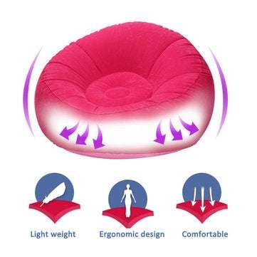 Thicken Air Portable Creative Fast Inflatable Sofa Cushion Lazy Chair Sleep Bed Garden Balcony Stool