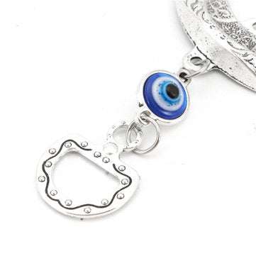 Turkish Blue Evil Eye Horseshoe with Elephant and Ribbon Wall Hanging Decorations