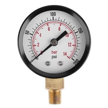 TS-Z52 Pressure Gauge 1/8inch NPT Side Mount 0-200psi 0-14bar Pressure Gauge Dial Air Compressor Met