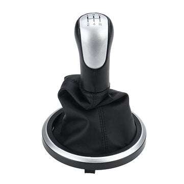 5 Speed Gear Shift Knob Stick with Gaitor Boot Dust Cover For Ford Fiesta Fusion ... (COLOR: SILVER)