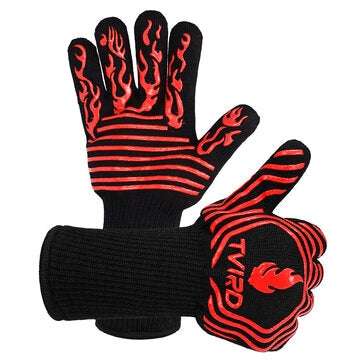 Tvird BBQ Grilling Cooking Gloves 932F Heat Resistant Barbecue Gloves for Men Women Kitchen Protec