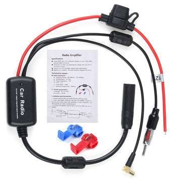 Universal DAB+ FM Car Antenna Aerial Splitter Cable Digital Radio Amplifier with SMA Connector
