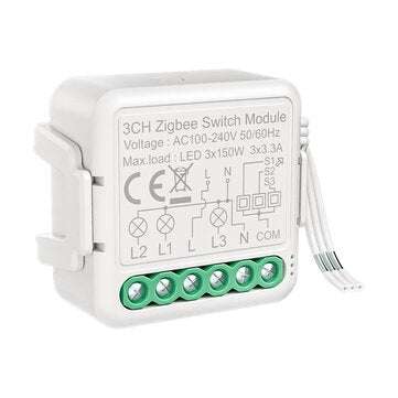 Tuya Smart Zigbee3.0 Switch Module With Neutral 3gang/ Way 100V-240V Wireless Light Switch Relay Com