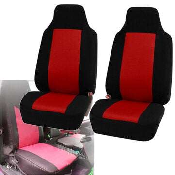 Universal High-Back Bucket Front Seat Covers Fabric Mesh Style For Car Truck SUV (COLOR: RED)