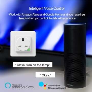 SWP86-01YG 110-240V UK Plug Tuya Smart WiFi Wall Socket Switch Work with Google Alexa