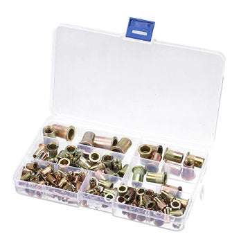 Suleve MXZN6 115Pcs Mixed Zinc Plated Rivet Nut Rivnuts Blindnuts Nutserts M4-M10 Nut Insert Rivet A
