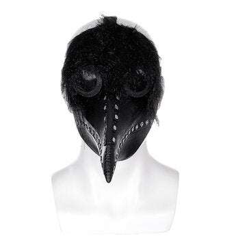 The Plague Doctor Mask Black Latex Gothic Steampunk Bird Beak