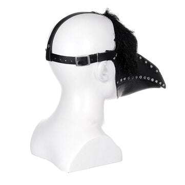 The Plague Doctor Mask Black Latex Gothic Steampunk Bird Beak
