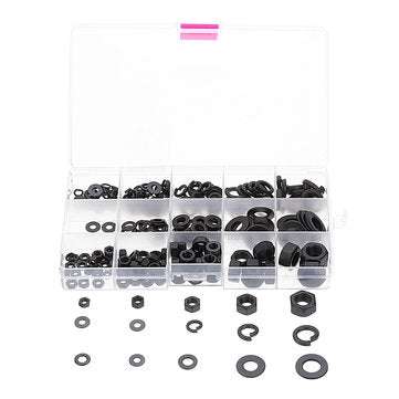 Suleve MXCW1 231Pcs Hex Nut Flat Washer Spring Lock Washer Carbon Steel M4/M5/M6/M8/M10 Assortmen