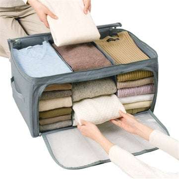 Transparent Quilts And Clothes Storage Bag Folding Organizer Bags Bamboo Container