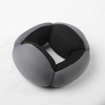 ThinkLoop Loop Annular Travel Nap Pillow Foam Particle Cotton Neck Protected Pi... (COLOR.: GREY)