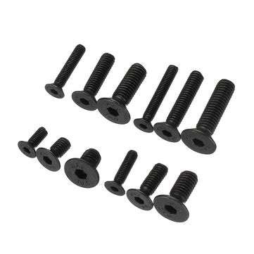 Suleve MXCH7 460Pcs M3 M4 M5 Flat Head Hex Socket Screw Carbon Steel 10.9 Grade Bolt Nut Assortme