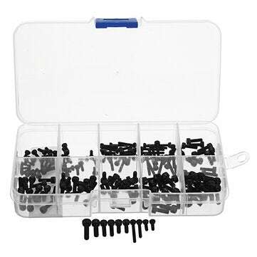 Suleve MXCH2 240Pcs M2/M2.5/M3 Hex Socket Head Cap Screws Carbon Steel Assortment Kit