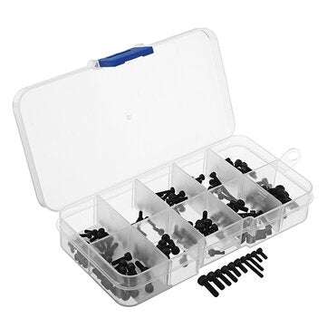 Suleve MXCH2 240Pcs M2/M2.5/M3 Hex Socket Head Cap Screws Carbon Steel Assortment Kit