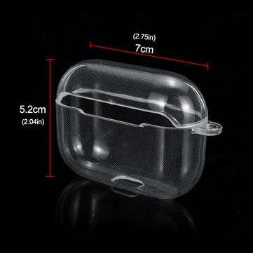 Transparent Non-yellow Anti-fall TPU Soft Earphone Storage Case Protective Cover with Keychain for A