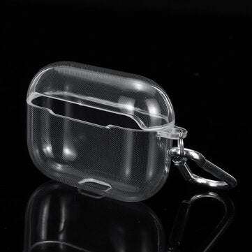 Transparent Non-yellow Anti-fall TPU Soft Earphone Storage Case Protective Cover with Keychain for A