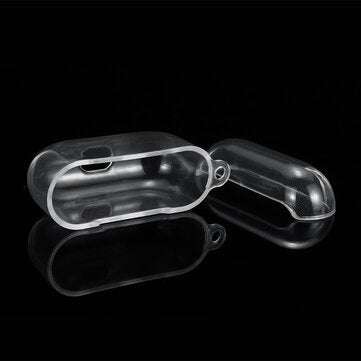 Transparent Non-yellow Anti-fall TPU Soft Earphone Storage Case Protective Cover with Keychain for A