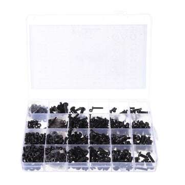 Suleve MXCH11 1220Pcs M2 M3 M4 M5 Carbon Steel Pan Head Hex Socket Screw Hex Screws Nut Assortment K
