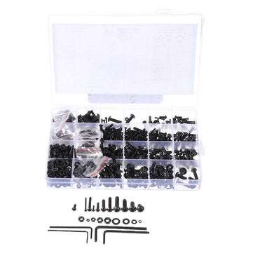 Suleve MXCH11 1220Pcs M2 M3 M4 M5 Carbon Steel Pan Head Hex Socket Screw Hex Screws Nut Assortment K